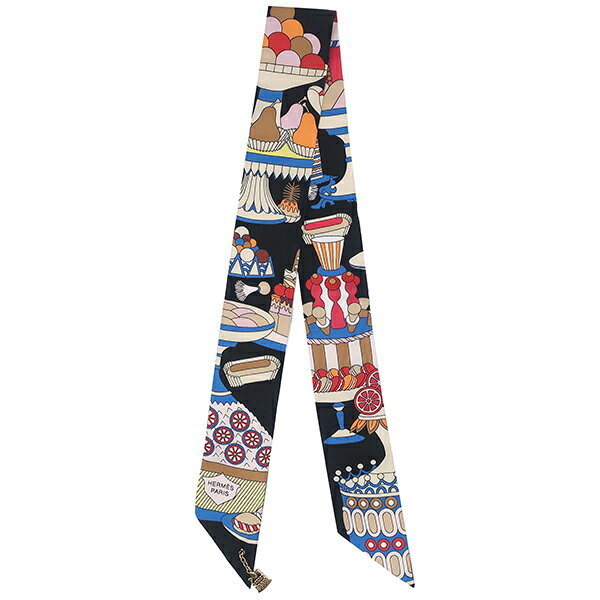 エルメス スカーフ ツイリー シルク マルチカラー 【LA PATISSERIE FRANCAISE CHARM/パティスリーフランセーズチャーム】 中古のサムネイル