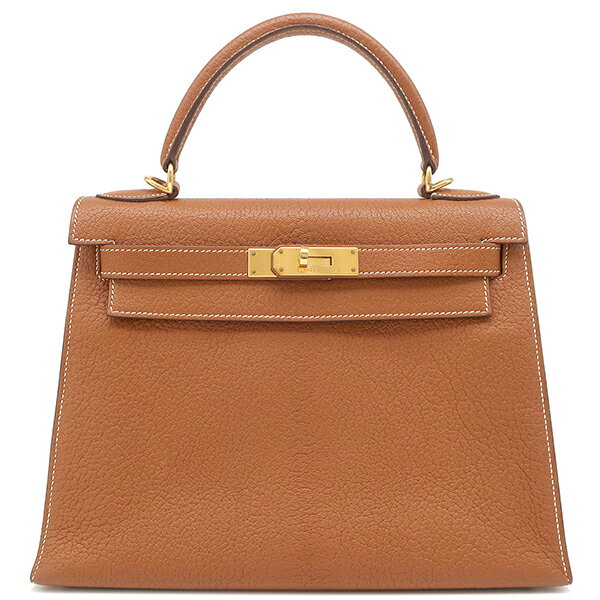 エルメス 2WAYバッグ ケリー28 外縫い シェーブル ブラウン 中古