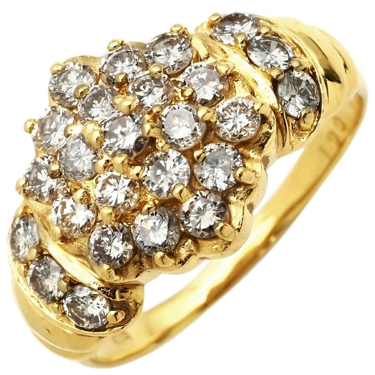 リング 指輪 ダイヤリング K18YG ゴールド 中古