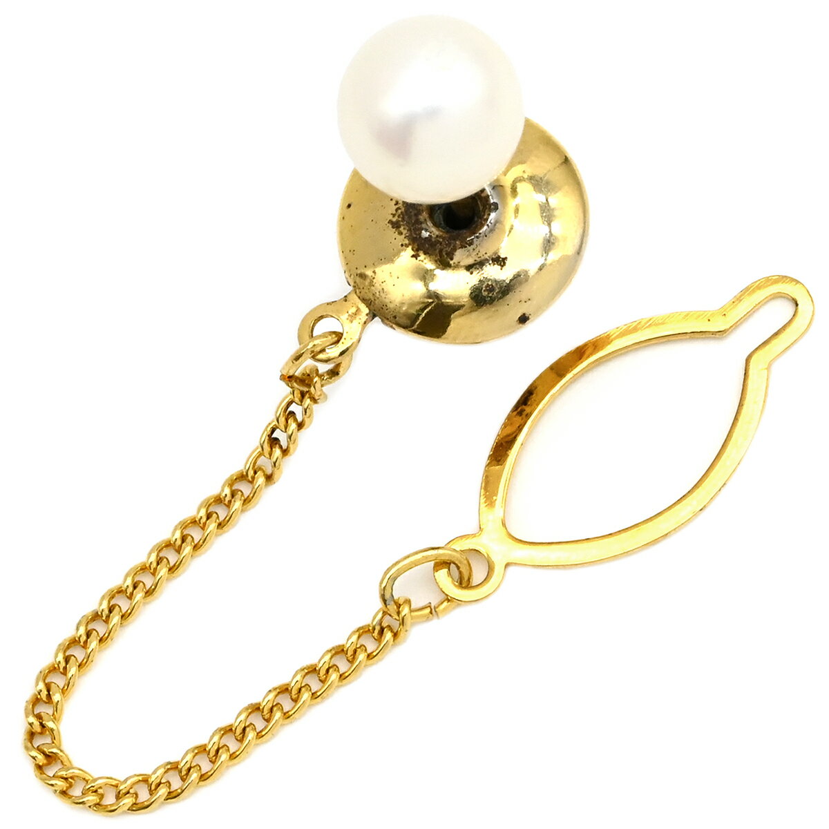 タイピン パール 真珠 K18YG ゴールド 750 YG 中古