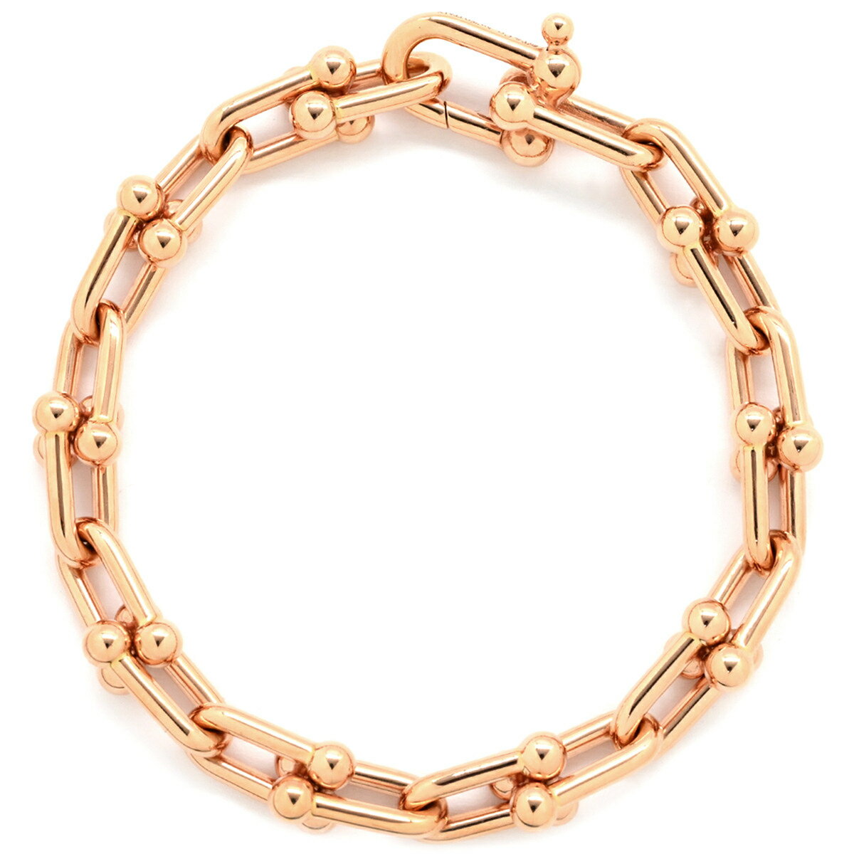 ティファニー ブレスレット ハードウェア ミディアムリンク ラージ K18PG ゴールド AG925 70881624 中古