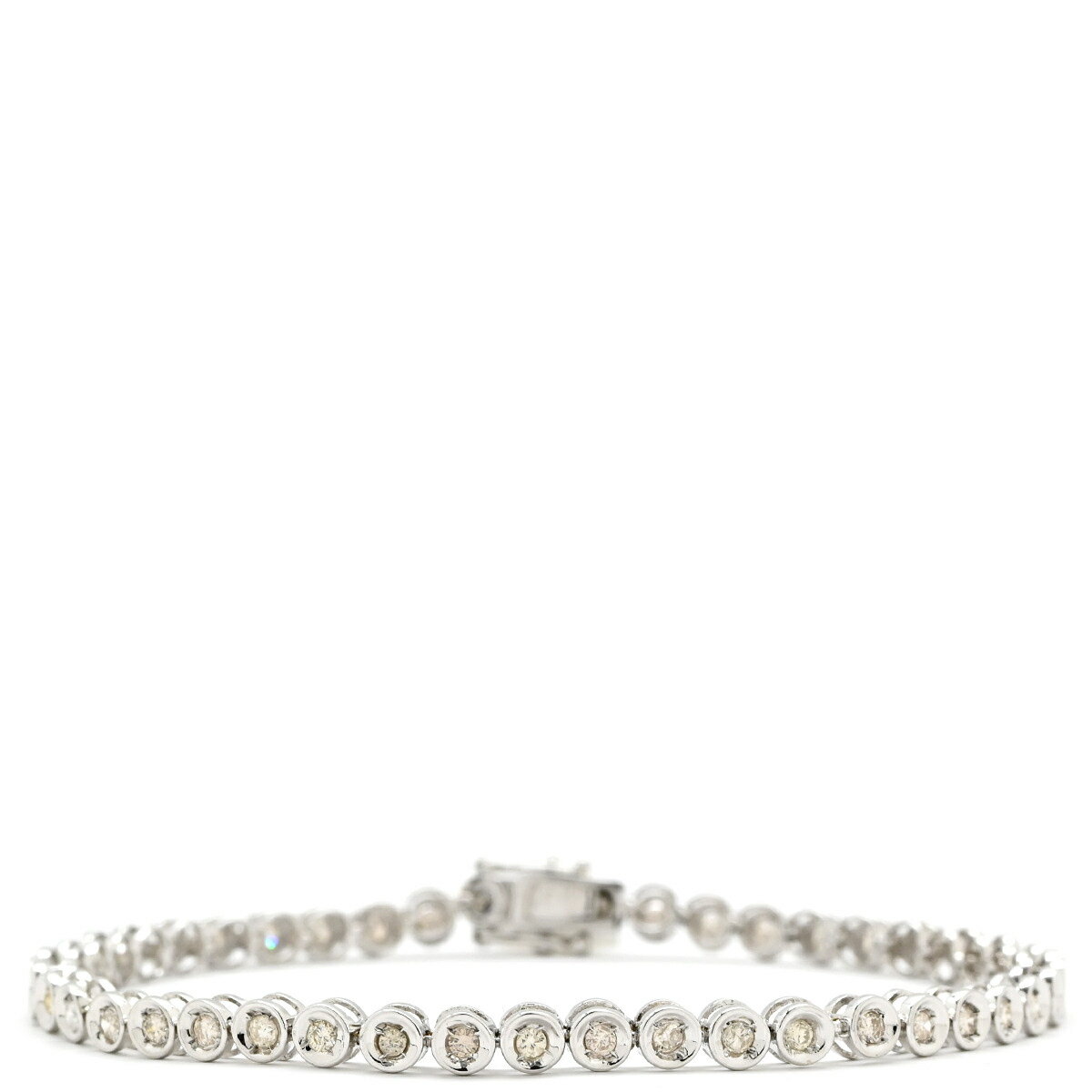 ブレスレット テニスブレスレット K18WG シルバー ダイヤブレス 中古