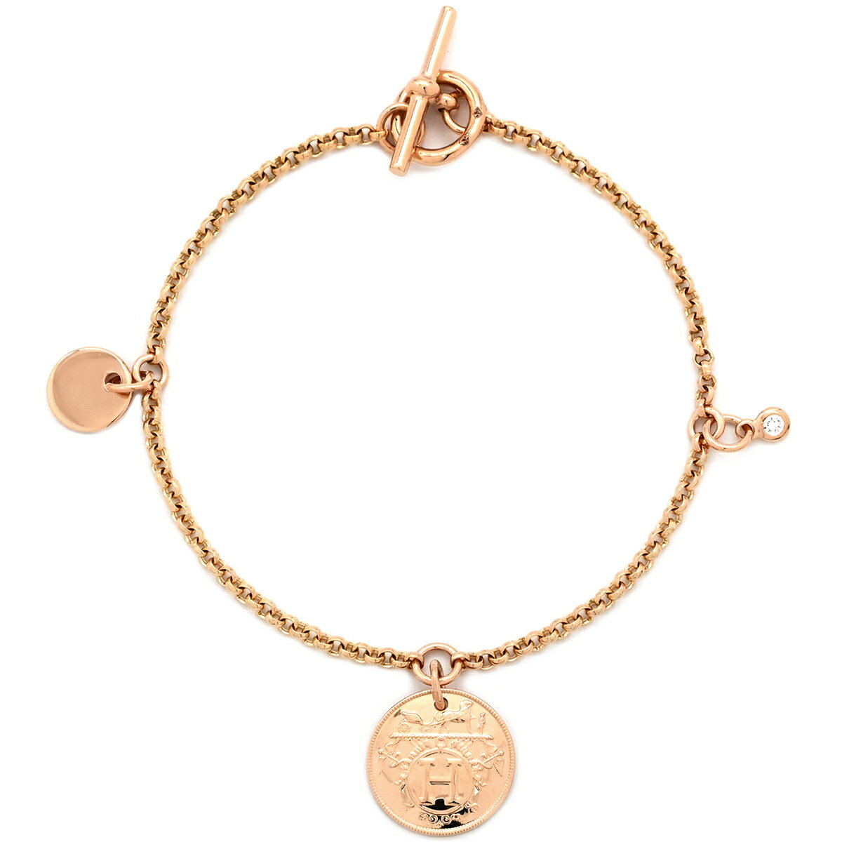 エルメス ブレスレット エクスリブリス PM K18PG ゴールド SH ピンクゴールド Au750 1Pダイヤ H120441B 中古