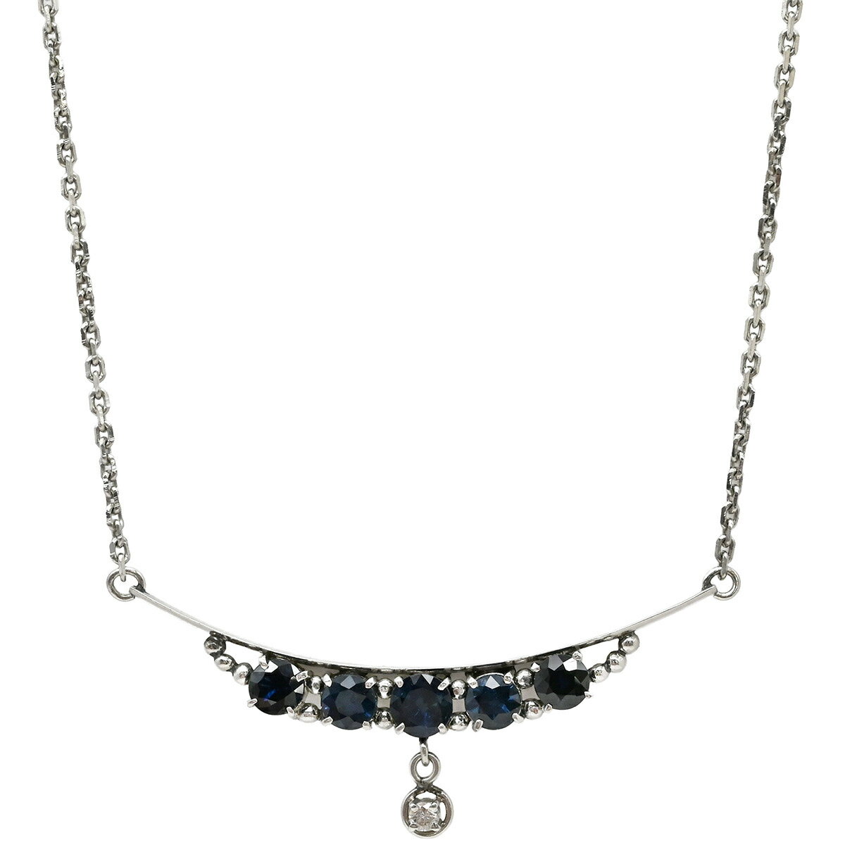 【中古】ネックレスサファイアダイヤ...