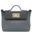 エルメス 2WAYバッグ サック ヴァンキャトル 24/24 ミニ 21 エバーカラー グレー 黒 グレー ヴェルソ 中古