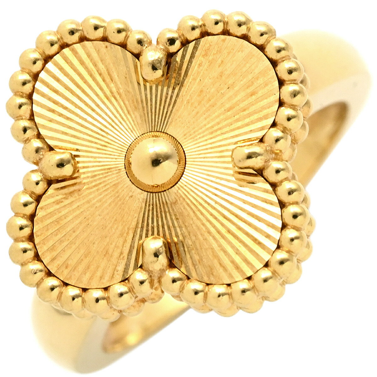 ヴァンクリーフアーペル リング 指輪 ヴィンテージ アルハンブラ ギヨシェ K18YG ゴールド #49(JP9) Au750 18金 VCARP6I349 中古のサムネイル