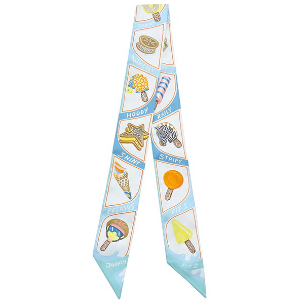 エルメス スカーフ ツイリー シルク マルチカラー 【FUNNY ICE CREAM/ファニーアイスクリーム】 中古