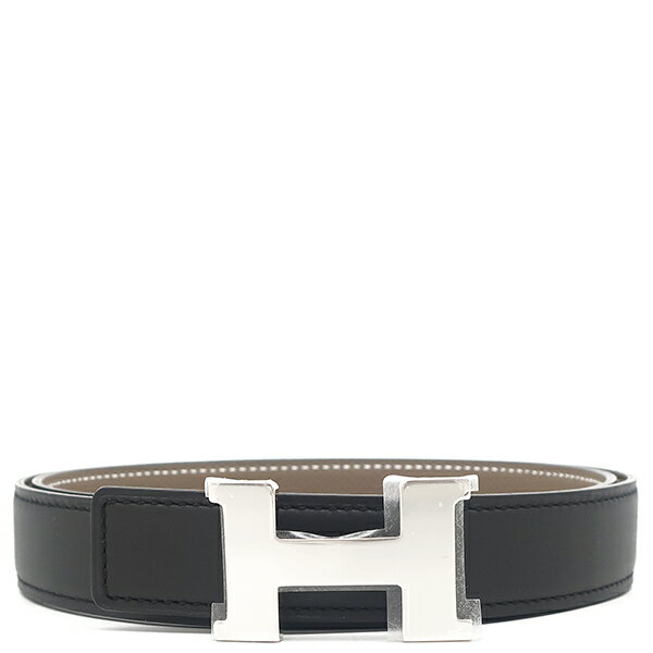 エルメス ベルト ミニコンスタンス H ヴォースイフト ブラック #80 黒 グレージュ リバーシブル 中古