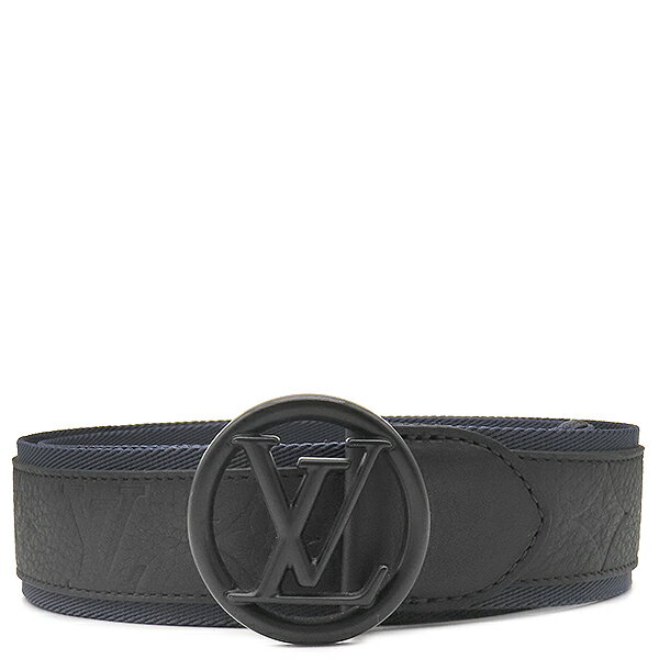 ルイヴィトン ベルト サンチュール LVサークル 90/36 キャンバス ブラック #90 黒 紺 モノグラムシャドウ M0114 中古