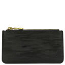 ルイヴィトン LOUIS VUITTON コインケース ポシェットクレ ブラック 黒 キーチェーン付き ゴールド金具 M63802 【中古】