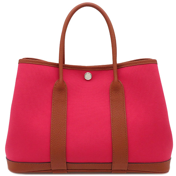 エルメス HERMES トートバッグ ガーデンパーティーTPM トワルオフィシエ/レザー ローズエクストリームXブラウン 定番 人気 美品 【中古】のサムネイル
