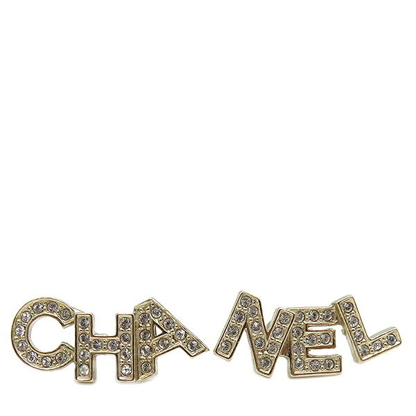 シャネル CHANEL ピアス シグネチャー ロゴ GP/ラインストーン ゴールド×クリア 定番 人気 美品 【中古】のサムネイル
