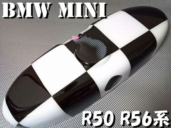 BMW MINI ミニ ルームミラーカバー チェッカーフラッグ R50 R55 R56 R60 チェック柄 ミニクーパー 10P05Nov16 【RCP】