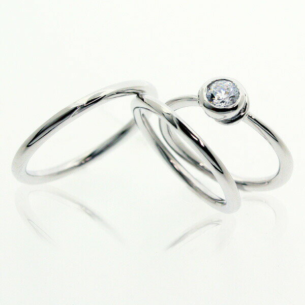 当店自信作 WEB限定 セットリング 結婚指輪 婚約指輪 ダイヤモンド 3本セット 刻印無料 名入れ /No.6 記念 【送料無料】【コンビニ受取対応商品】 ご...