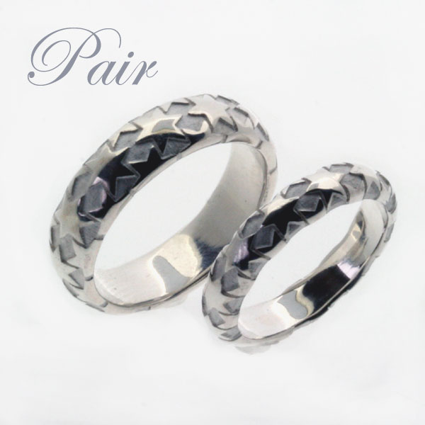 【送料無料】 ペアリング 刻印 シルバー 指輪 ギフト 甲丸 シルバーリング 星モチーフ / ブルレスター ギフト オリジナル 誕生日プレゼント 旅行 アウトド...