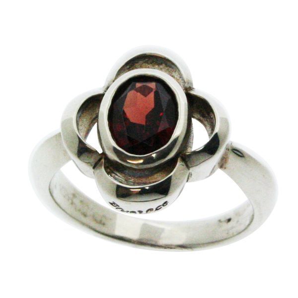 シルバー リング フラワー お花 リング 1月の誕生石 ガーネット 指輪 レディース / hana(はな) ご褒美 ..
