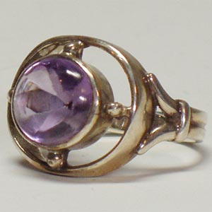 天然石アメジストシルバーリング指輪...