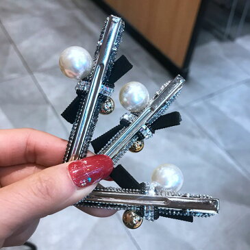 【5%OFFクーポン配布中】ヘアクリップ パール ラインストーン ヘアアクセサリー ヘアピン 大人 上品 エレガント フェミニン シルバー 髪留め 髪飾り くちばし クリップ キラキラ 楽天スーパーSALE