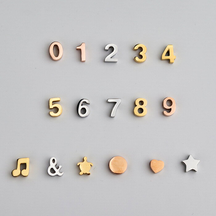 ＼最大20％OFF配布中／チャーム 記号 亀 ハート 音符 星 丸 ＆ アンド 数字 ナンバー ワンポイント キーホルダー パーツ アクセサリー 人気 流行おしゃれ k18コーティング ステンレス 大人可愛い 金属アレルギーレディース メンズ ニッケルフリーの商品画像 2