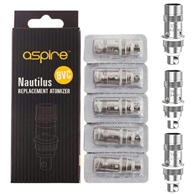  Aspire Nautilus BVC アスパイア ノーチラス アトマイザー ヘッド 専用交換コイル 0.7Ω 1.6Ω 1.8Ω (5個入り) VAPE 電子タバコ 電子煙草