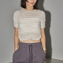 TODAYFUL トゥデイフル2024 Spring/Summer 2024春夏Sheer Shirring T-shirts シアーシャーリングティシャツ12410612 吉田怜香≪4月19日入荷≫