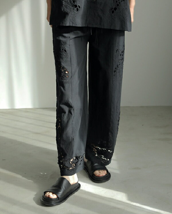 【リピート生産決定！】ànuke アンヌーク anuke2024ss先行予約Cutwork Lace Pants カットワークレースパンツ ボトムス 62410703 船曳ひろみ【2024SS新作予約】【9月中旬-10月中旬お届け予定】≪4月22日予約開始≫