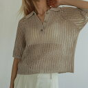 ànuke アンヌーク anuke2025ss 2025springl/summerMesh Polo Knit メッシュポロニット 62510525 船曳ひろみ【2025SS新作予約】【6月下旬お届け予定】≪6月15日予約開始≫(4)