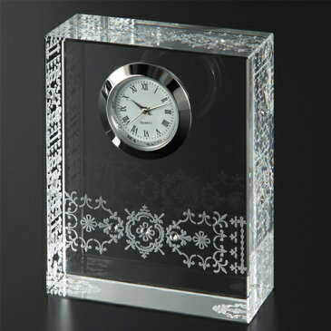 キューブクロック　フラワーレースブライダル　時計　置き時計　両親　名入れ　結婚式　ウェディング　名入れ　記念品　ギフト　プレゼント　贈り物　彫刻　刻印　結婚