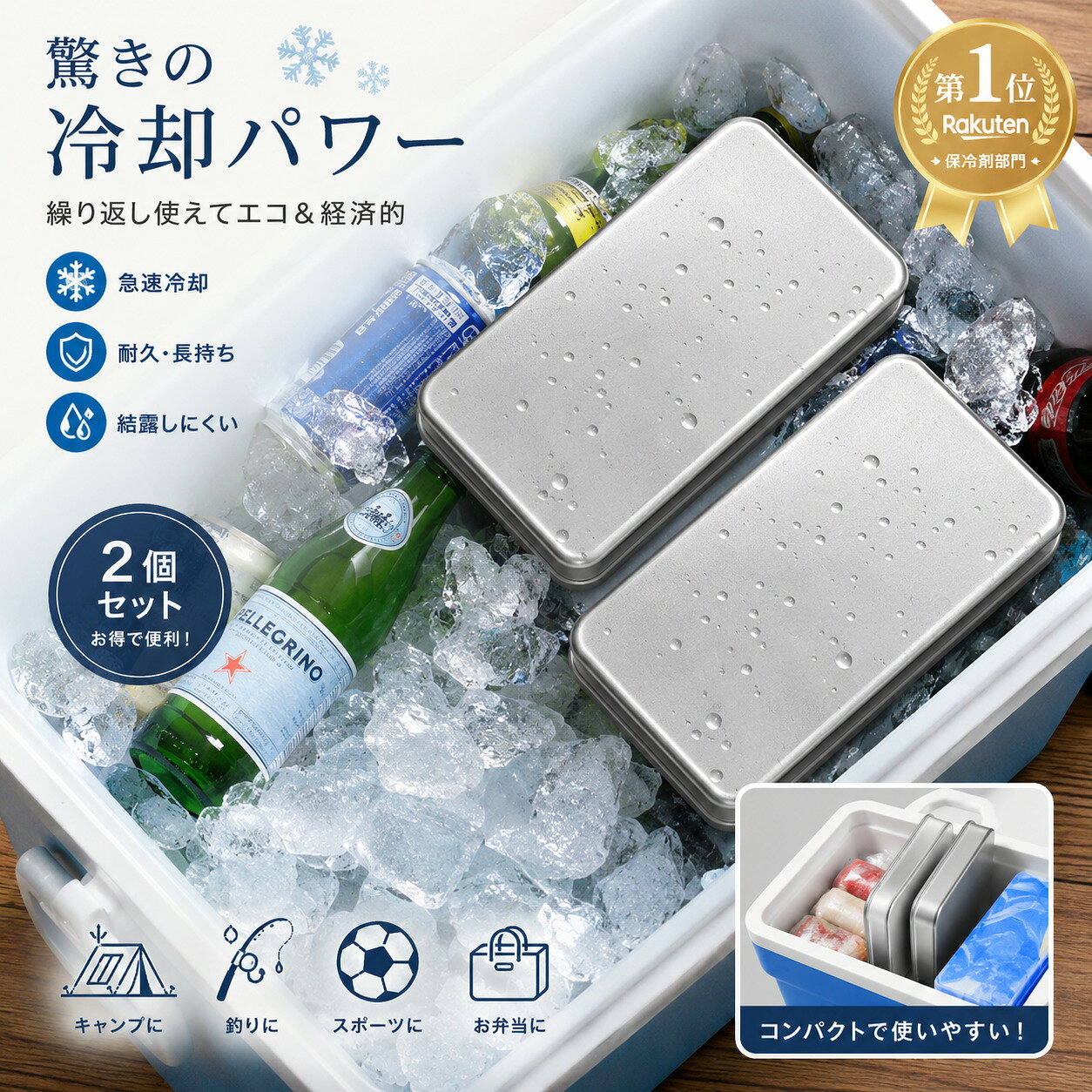 【楽天1位】保冷剤 ステンレス 2個セット 最強 長時間 304 ステンレス保冷剤 お弁...