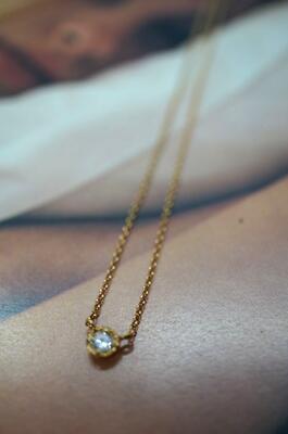 Rakuten - bon55-0.1ct 　ダイヤモンド　1粒ネックレス　0.1CT