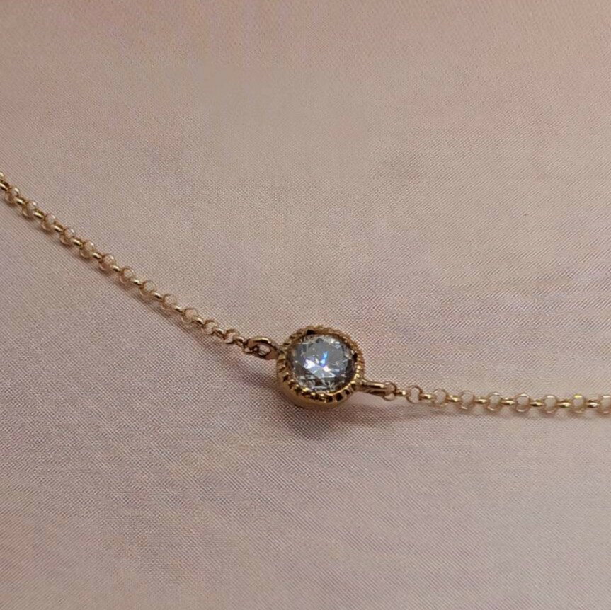 Rakuten - bob55-0.2ct 　ダイヤモンド　1粒ブレスレット　0.2CT