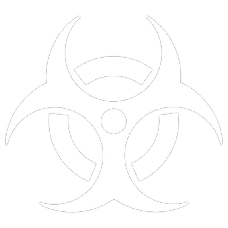 【カー用品/ステッカー】東洋マーク製作所 3108(バイオハザード 白 転写) 【500】