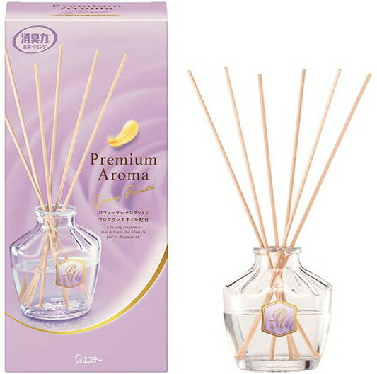 【アロマ・芳香剤】エステーお部屋の消臭力 プレミアムアロマ スティック 部屋用グレイスボーテの香り 本体 50ml【590】