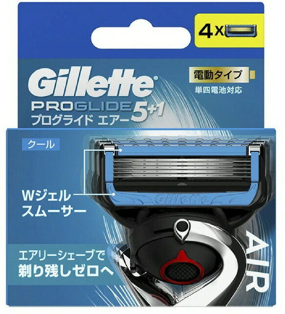 【美容グッズ】P&Gジャパン Gillette(ジレット)男性用カミソリ スキンガード プログライド エアー5+1 電動タイプ(単四電池対応)替刃4個【542】