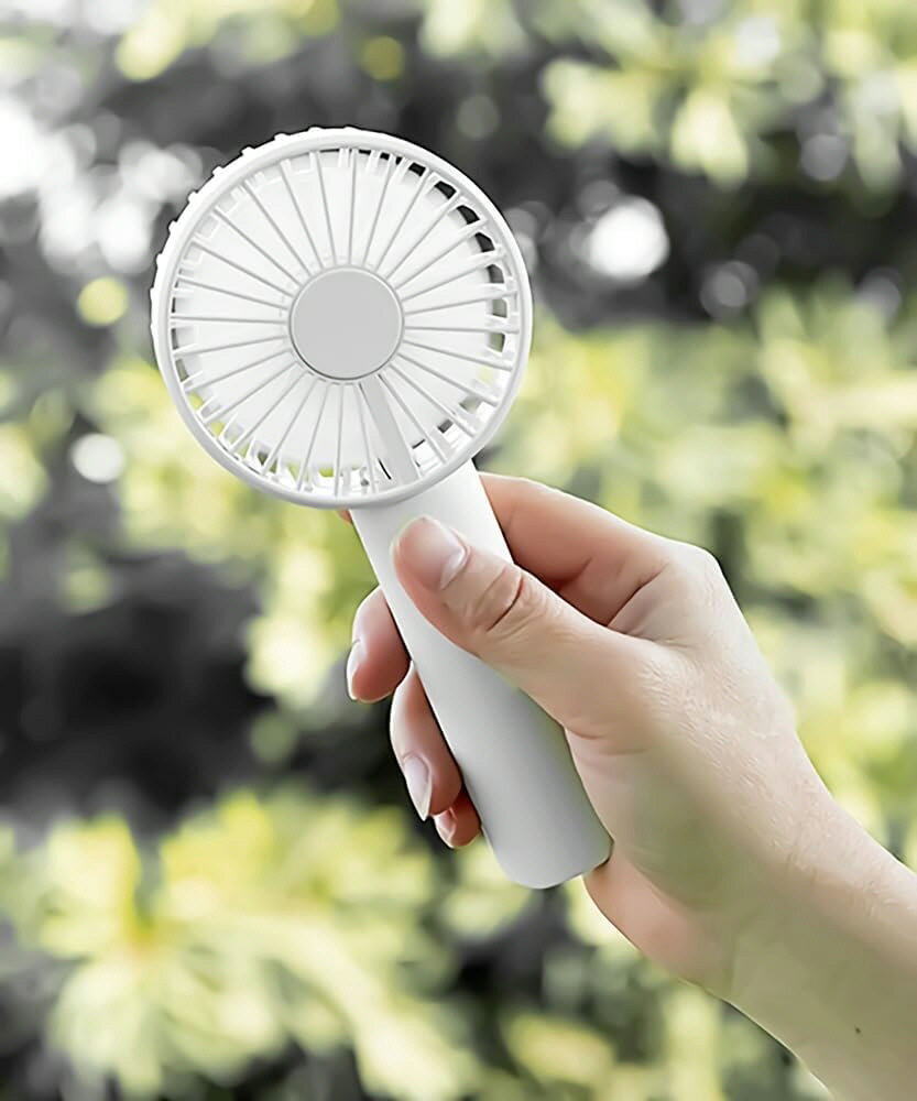 【ハンディ扇風機】トレードワンウィンジー USB充電式 ダブルファンスタンド付き ホワイト 30949【590】