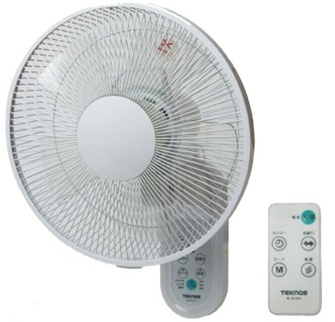 【送料込み(一部地域除く)】【季節家電】TEKNOS(テクノス)フルリモコン DC壁掛け扇風機30cm KI-DC337【590】