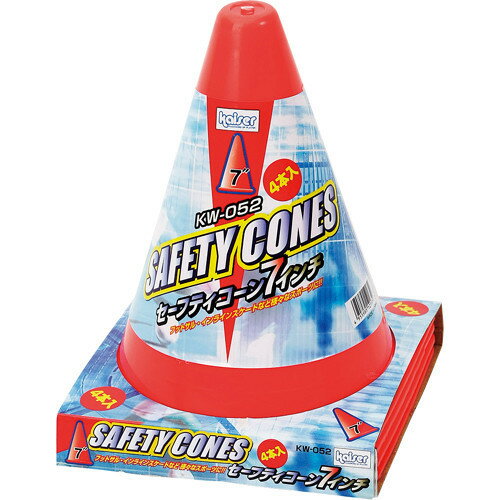 【軽スポーツ】KAWASE(カワセ)セフティコーン 7インチ 4個入り KW-052【750】