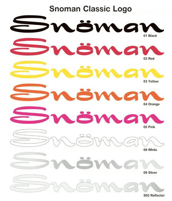 【スノーステッカー】SNOMAN(スノーマン)CLASSIC LOGO(抜き文字ステッカー)SIZE:150mm SM-10D【750】