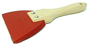 【内装工具】好川産業柄付き ゴムヘラ 赤 小 幅100mm【527】