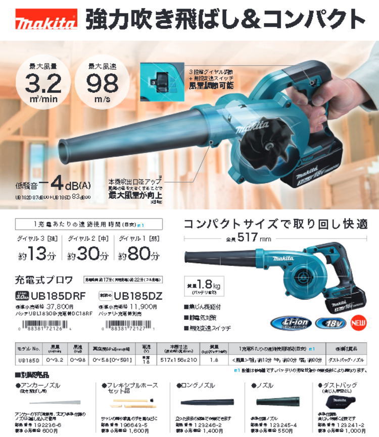 ���������ߡ�18V ���ż��֥���(���ΤΤ�) �ޥ��� UB185DZ��460��