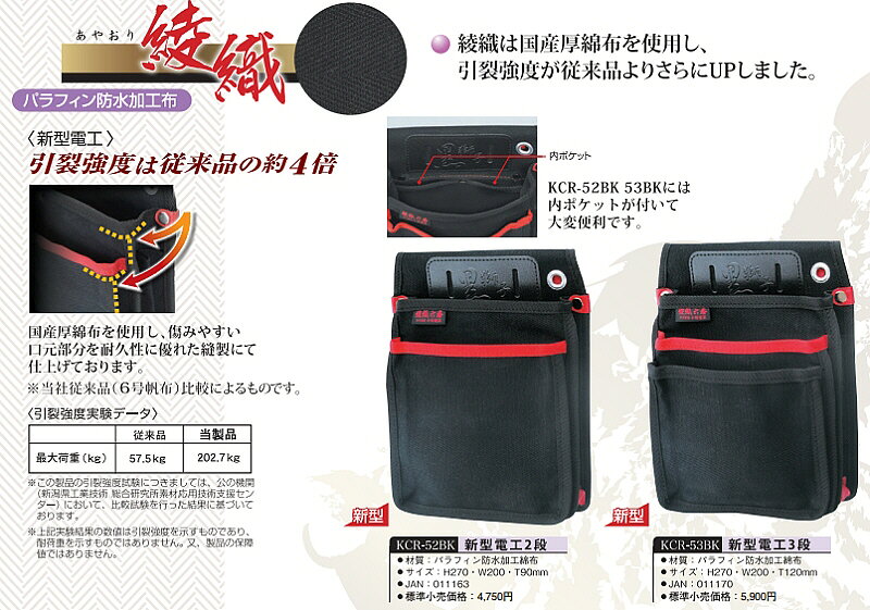 【送料込み(一部地域除く)】【工具収納用品】KOZUCHI(コヅチ)綾織 黒獅子シリーズ ...
