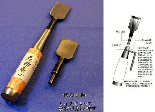 【大工工具】川嶋(カワシマ)左助廣正 替刃式のみ(鑿) 青鋼 特殊鍛錬 サイズ:15mm【452】