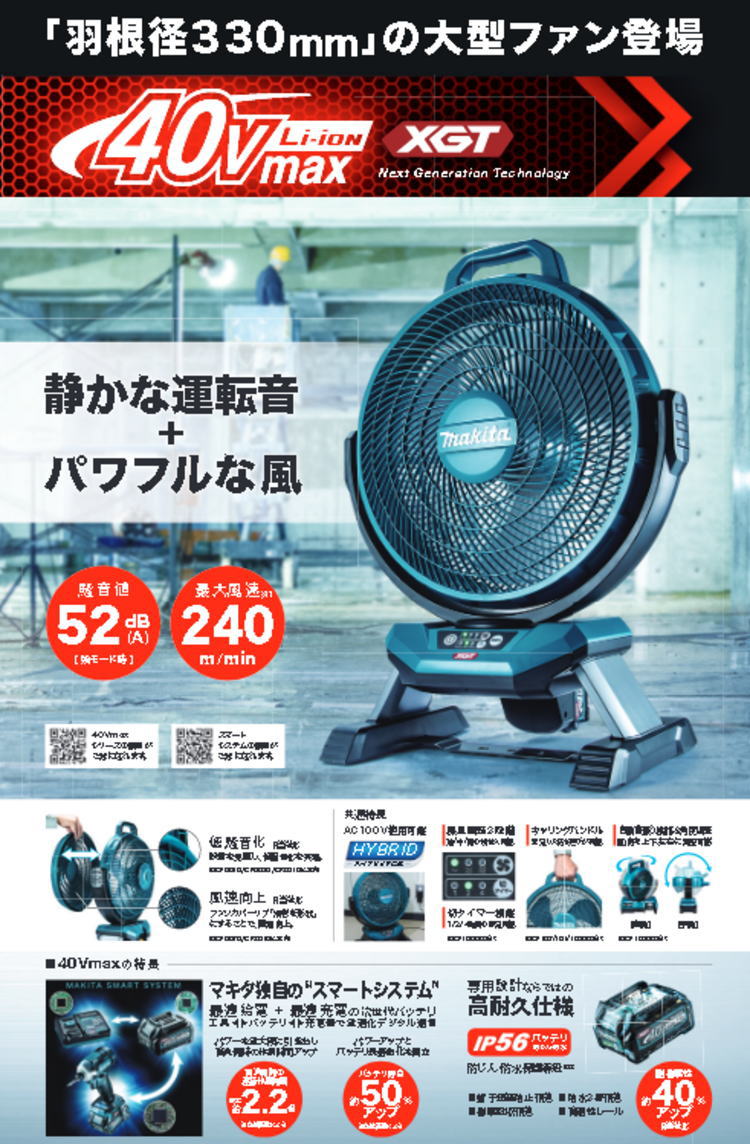 【送料込み】40Vmax 充電式産業扇(本体のみ) マキタ CF002GZ【460】