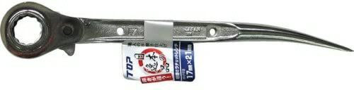 楽天ブルーピーター【送料込み（一部地域除く）】【作業工具】TOP（トップ工業）総磨きラチェットレンチ ショートタイプ 全長250mm RM-17×21S-SV【453】