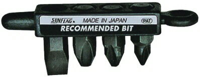 【作業工具】新亀製作所SUNFLAG(サンフラッグ)ドライバー替ビット ショートビット 4本組 SS-1236【523】