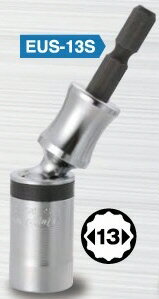 【締付工具】TOP(トップ工業)電動ドリル用ユニバーサルショート首振りソケット 13mm 12角 EUS-13S【523】