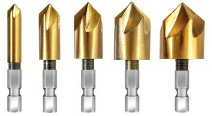 豊光(TOYOMITSU)TMC チタンコーティング 六角軸 面取り(座ぐり)カッター 5PCS(5本セット)PA-373【456】