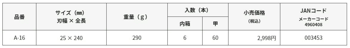 MOKUBA(�⥯�а�)�����åȥ�����A�� ����25mm����Ĺ240mm A-16��456��