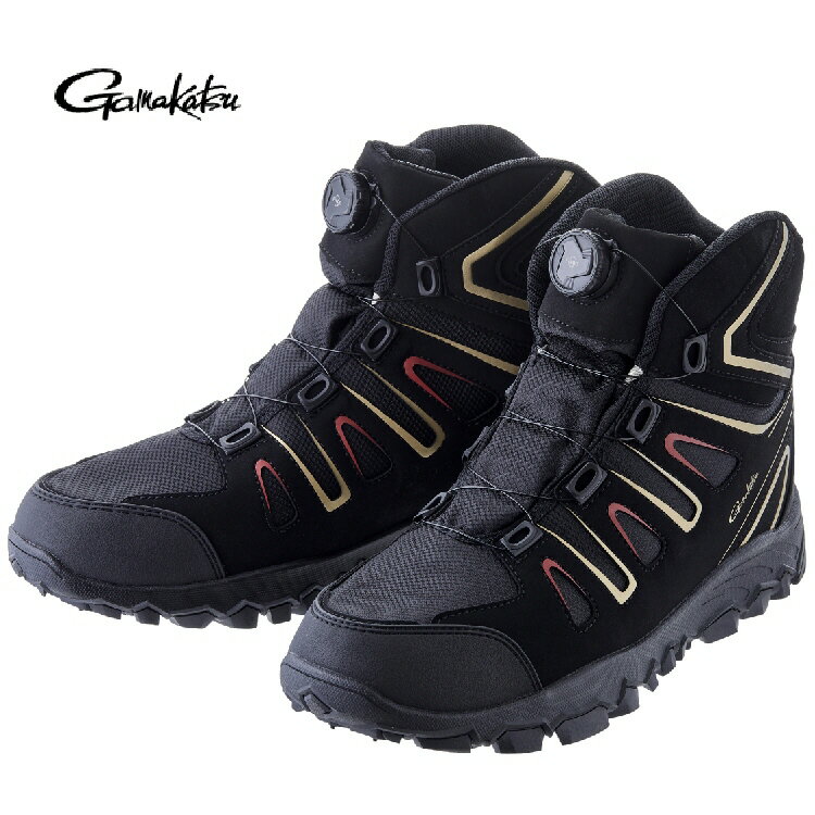 【値下げ処分】【釣り】GAMAKATSU スパイクシューズ ブラック×ゴールド GM4539【510】