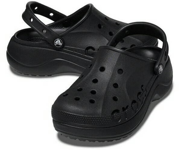 【送料込み（一部地域除く）】【レディースカジュアルサンダル】crocs（クロックス）バヤ プラットフォーム クロッグ208186-001 BLACK【470】